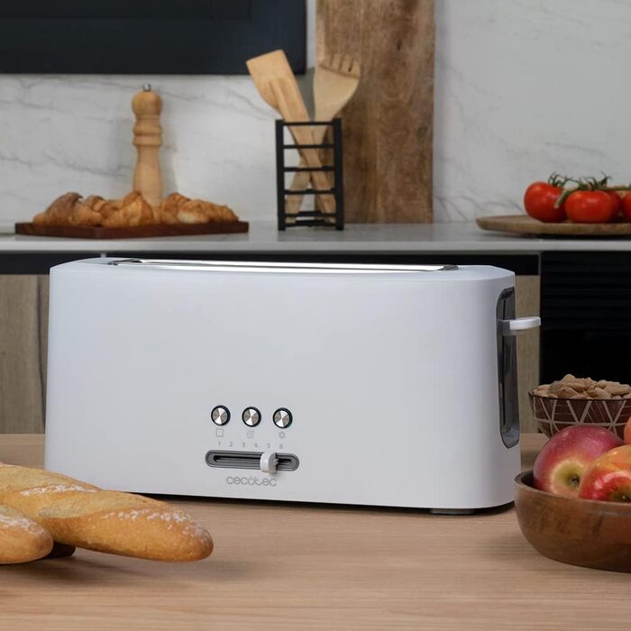 Тостер Cecotec Toast&Taste 9000/10000, білий, з широкими слотами