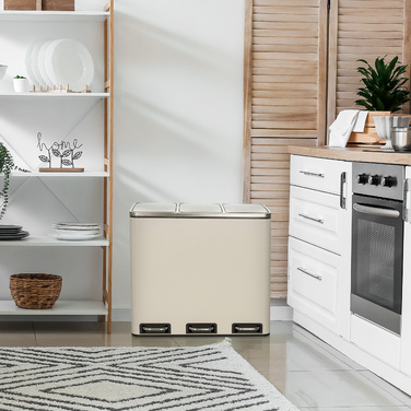 Збірник відходів / Система сортування відходів CLEAN IX 54L (3x18L) Сталь бежева hjh ОФІС