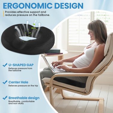 Ортопедична подушка для сидіння з піни Memory Foam для офісного крісла: підтримка куприка, гелева подушка для геморою та пролежнів