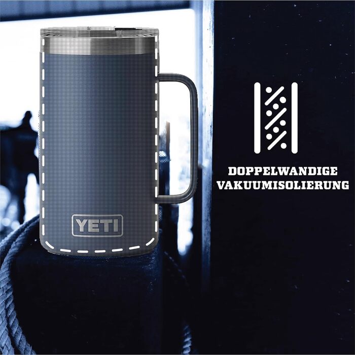 Термокружка YETI Rambler, нержавіюча сталь, 710 мл, синя