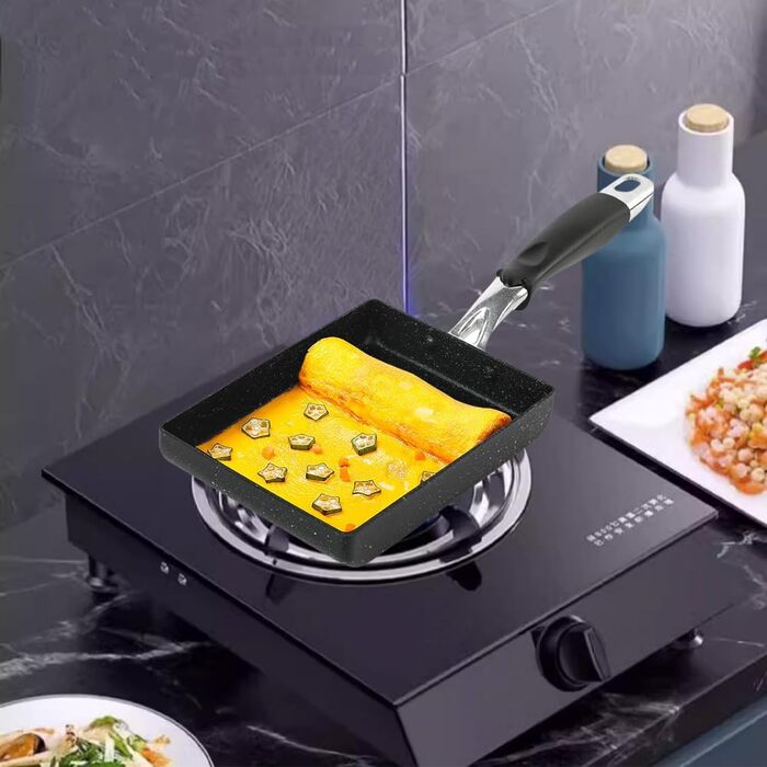 Японська антипригарна сковорода Tamagoyaki для омлету, прямокутна, для газових і індукційних плит