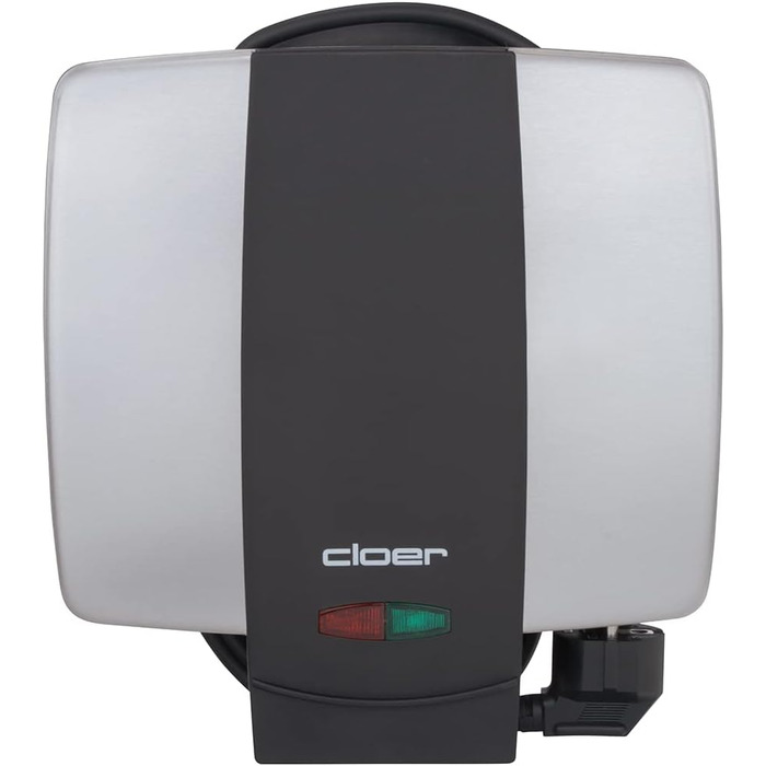 Вафельниця Cloer 1431 для 9 коричних вафель, антипригарне покриття, 930 Вт, індикатор готовності, відсік для шнура, нержавіюча сталь