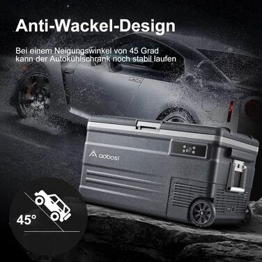 Автомобільний компресорний холодильник AAOBOSI 74L з Wi-Fi, LED, 12/24V/220V для кемпінгу, подорожей, авто, човна