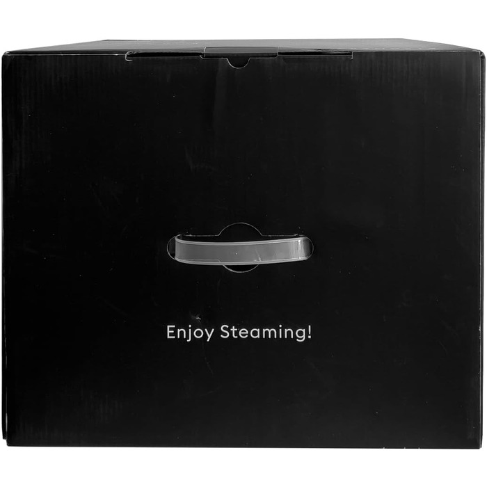 Вертикальний відпарювач Steamery Cumulus 1750W для дому, з вішалкою, захисною рукавичкою, 60 хвилин безперервного пару, видалення складок, чорний