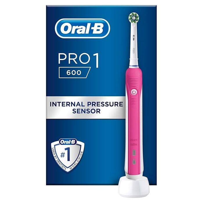 Електрична зубна щітка Oral-B PRO 600, акумуляторна, колір Rose (рожевий)