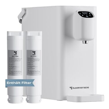 CIARRA X SusGreenable Осмос для води 100GPD з підігрівом, 4 температури, 5-ступеневий фільтр зворотного осмосу SGROF03, настільний, чорний (Pure White)