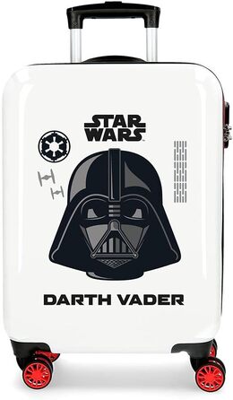 Дорожня валіза Star Wars Darth Vader, 38x55x20 см, жорсткий ABS, кодовий замок, 34 л, 2 кг, 4 подвійних колеса, ручна поклажа, біла