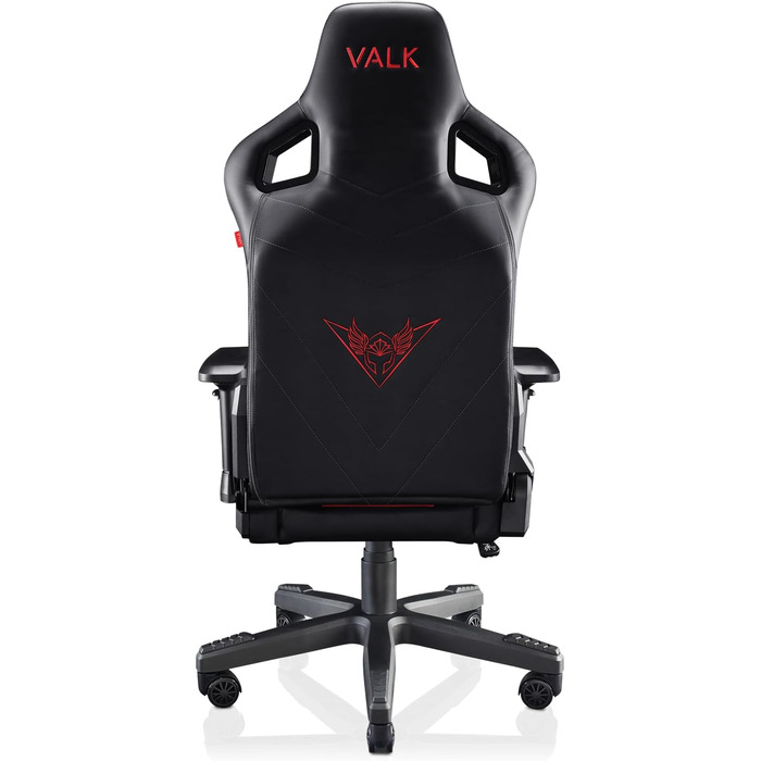 Крісло геймерське VALK Gaia з підлокітниками 4D, регульованою спинкою 160º, газовою амортизацією класу 4, з штучної шкіри (червоне)
