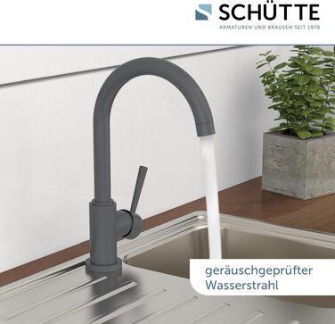 Змішувач кухонний SCHÜTTE Cornwall 79164 антрацит матовий, поворотний на 360°, для мийки високого тиску