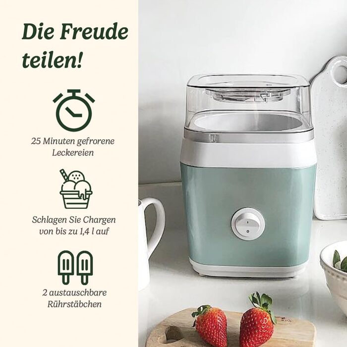 Машина для приготування морозива та десертів Cuisinart ICE31U, домашній автомат для джелато, сорбету, замороженого йогурту, легкий фісташковий колір