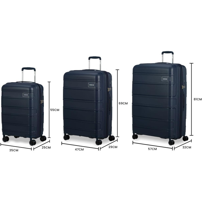 Набір валіз American Tourister Skymax 3 шт. синій (Midnight Blue) - міцні та стильні