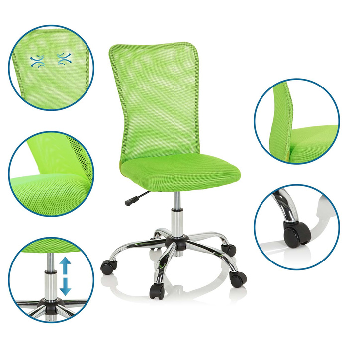 Дитячий письмовий стілець / дитячий стілець KIDDY NET I Mesh тканина зелений hjh OFFICE