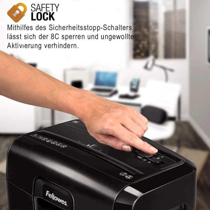 Fellowes Шредер для документів P4, чорний – Cross Cut, 15 л, знищення кредитних карт та скріпок