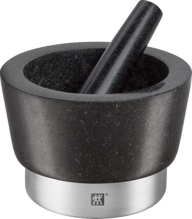 Набір Zwilling Spices: ступка з товкачиком (граніт, 11 см) та сито (нержавіюча сталь, 16 см)