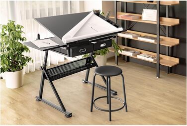 Стіл для креслення Fromm & Starck 115x60 см, регульований, з табуретом
