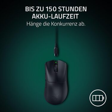 Ігрова бездротова миша Razer DeathAdder V4 Pro — ергономічна, ультралегка (55г), 26K DPI, HyperSpeed, чорна