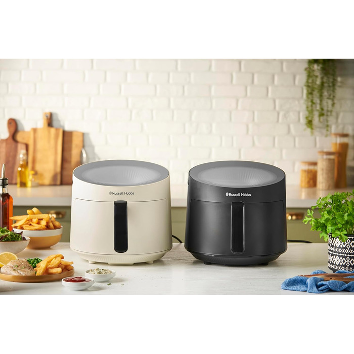 Аерофритюрниця Russell Hobbs SatisFry Panoramic 5 л, 10 програм, з оглядовим вікном, без олії, для фритюру, грилю, запікання, до 200°C, чорна, модель 27420-56