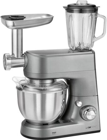 Кухонний комбайн Clatronic KM 3648, 1000 Вт, 5 л, нержавіюча сталь, мультифункціональний, титан