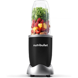 Смузі-блендер Nutribullet Pro 900 Вт, компактний, з чашею 700 мл, електричний міксер для смузі, чорний, легке очищення