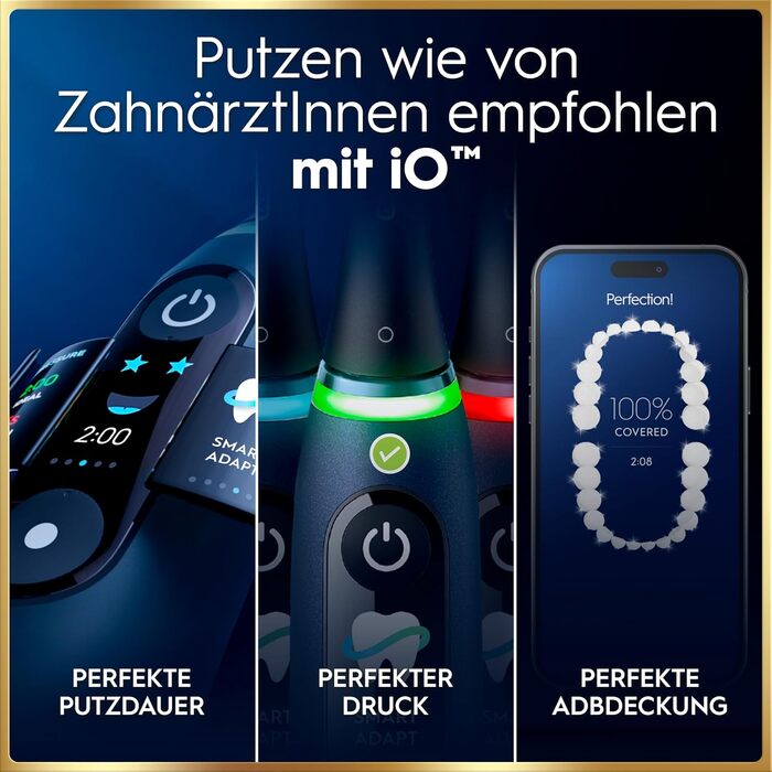 Електрична зубна щітка Oral-B iO Series 9, Sapphire Blue (чорний/синій), магнітний привод, преміум-якість