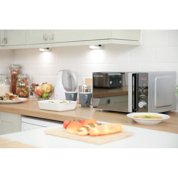 Компактна мікрохвильова піч Russell Hobbs RHM2076S, 800 Вт, 20 л, срібляста