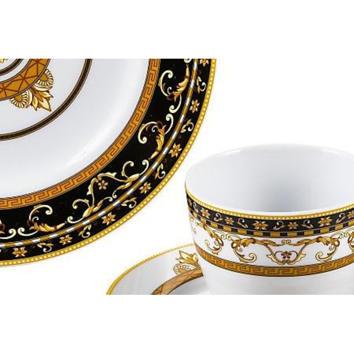 Кавовий сервіз Creatable Majestosa, 18 предметів, порцеляна, чорний, 42x25x20 см