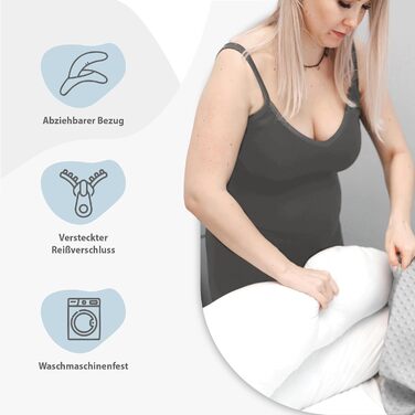 Подушка для вагітних Totsy Baby XXL — ергономічна подушка для сну та підтримки тіла, бавовняний чохол Oeko-Tex