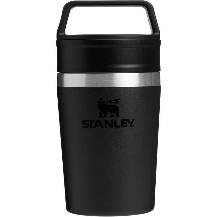 Термокружка Stanley Cafe To Go - 0.23L, чорна - нержавіюча сталь, 4 години тепла, 5 годин холоду