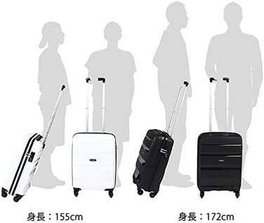 Дорожня валіза American Tourister Bon Air S 55 см, чорна, жорсткий пластиковий спінер, ручна поклажа, 31.5 л