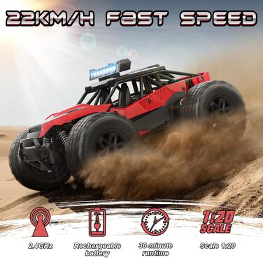 Радіокерований позашляховик Monster Truck для дітей та хлопчиків 6-12 років, чорний, 2.4GHz пульт, подарунок