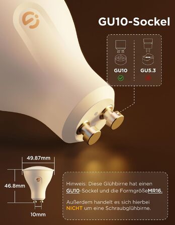 Розумні LED лампи Govee GU10 RGBWW, підтримка Matter, Alexa, Google Home, керування через Wi-Fi, зміна кольорів, синхронізація з музикою, диммер, набір 2 шт.