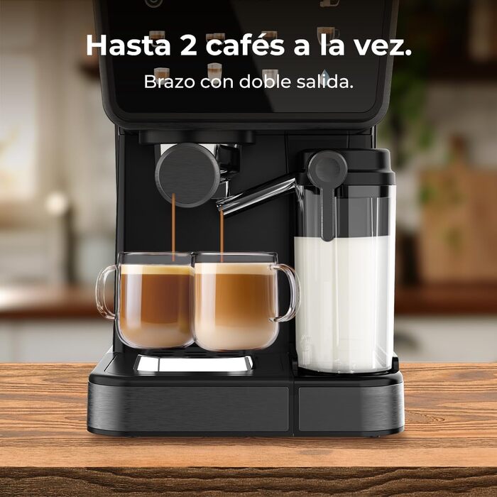 Еспресо-машина Cecotec Power Espresso 20: еспресо, капучино, холодний кавовий напій, 20 Bar, професійна якість для дому. Touch ColdBrew Latte