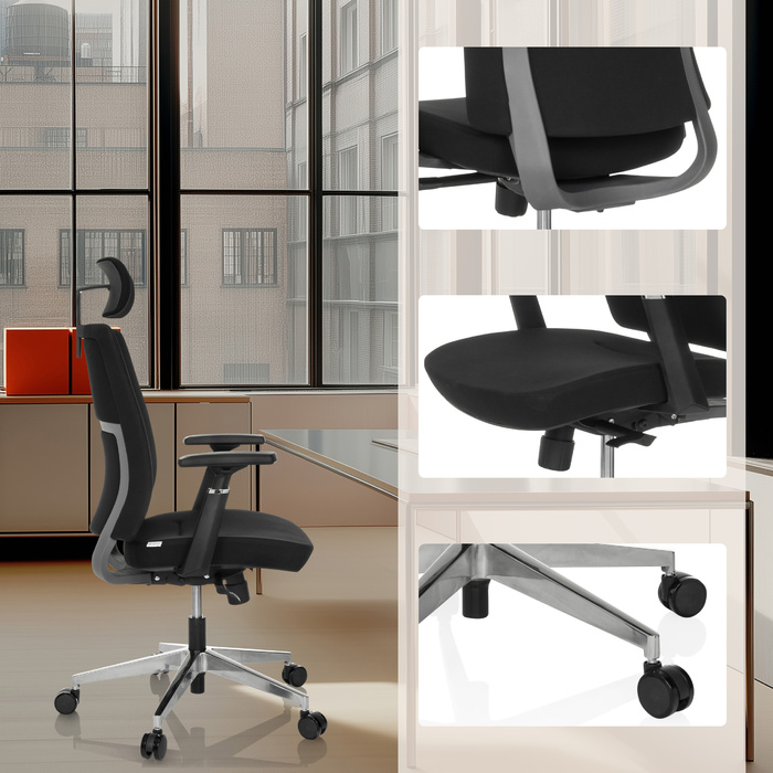 Офісне крісло / поворотне крісло CAPTIVO PRO тканина чорний hjh OFFICE
