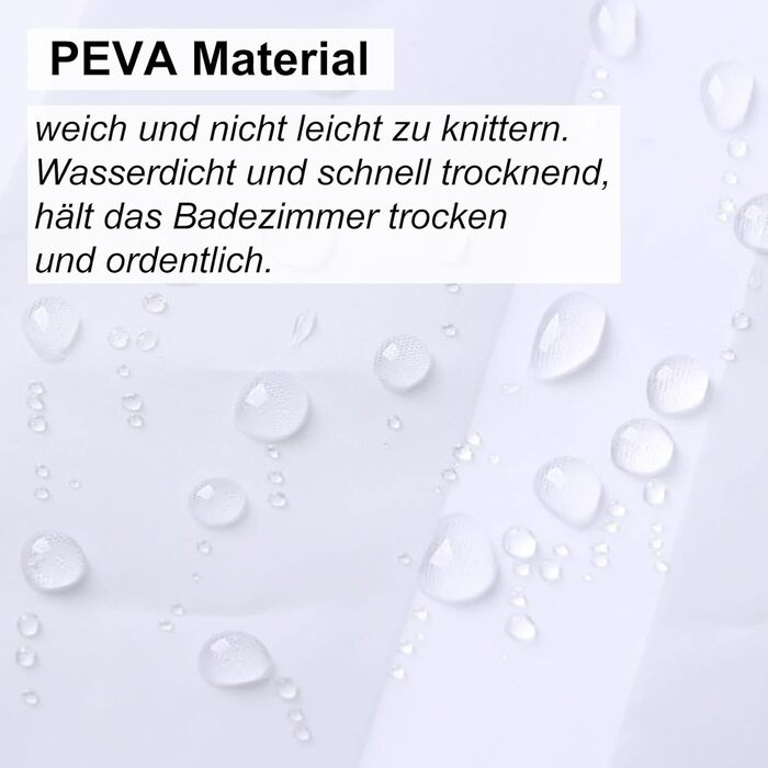 Білий душовий шторка PEVA 300x200 см XXL, антипліснява, смугаста, прана, для ванної, гуртожитків