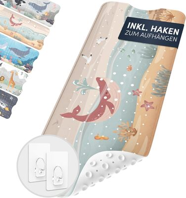 Дитячий килимок для ванни avakido®, протиковзкий, 100% BPA-Free, з 2 гачками, стійкий до цвілі, машинне прання, «Диво-кит»