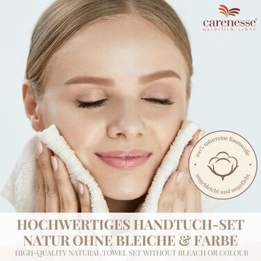 Комплект рушників Carenesse 4 шт 50x100 см натуральні, 100% бавовна, еко, фротте з вафельною текстурою, м'які та добре вбирають вологу