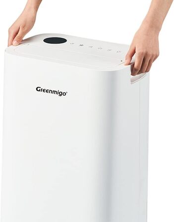 Осушувач повітря Greenmigo 25 л/доба з WiFi, HEPA-фільтром, іонізатором, для приміщень до 70 м², електричний очищувач повітря, мобільна сушка білизни, керування через додаток, таймер 24 год