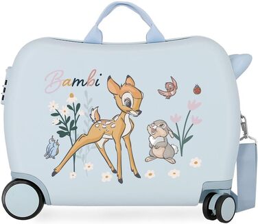 Дитяча валіза Disney Bambi Before The Bloom, синя, 50x38x20 см, ABS-пластик, кодовий замок, 34 л, 3 кг, 4 колеса, ручна поклажа