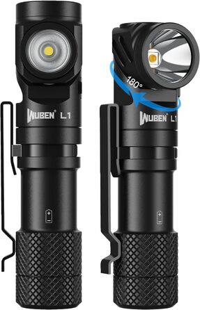 Потужний тактичний ліхтарик WUBEN L1 (P9) LED, 2000 Люмен, 6 режимів світла, водонепроникний IP68, акумуляторний, чорний