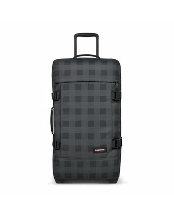 Валіза Eastpak Tranverz M 78L (67x35.5x30 см) на колесах, сіра (Checker Grey) з TSA-замком та телескопічною ручкою