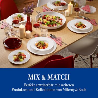Набір посуду Villeroy & Boch For Me 8 предметів, білий, з преміум порцеляни, для сервірування, з обідніми та суповими тарілками, підходить для посудомийної машини та мікрохвильової печі
