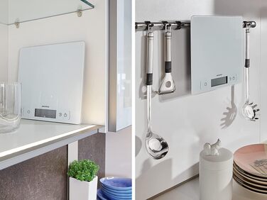 Кухонні ваги електронні Soehnle Page Comfort 400 білі, до 10 кг, точність 1 г, сенсорне управління, з батарейками