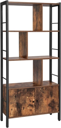 Стелаж Vasagle у стилі лофт, металевий, чорний, 154,5 см x 30 см