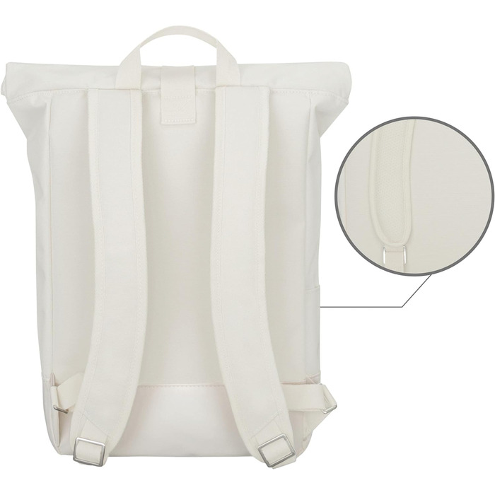 Рюкзак Johnny Urban Robin Medium Rolltop, водостійкий, для жінок і чоловіків, з відділенням для ноутбука, 15 л, кремово-білий, для університету, бізнесу та велосипеда, екологічний
