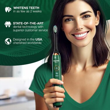 Звукова зубна щітка Wagner Stern Die Emerald Green Edition з відбілюванням, 5 режимів, 8 насадок, дорожня сумка