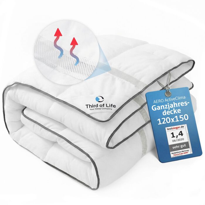 Всесезонна ковдра Third of Life з технологією OptiSleep®, дитячий розмір 120x150 см