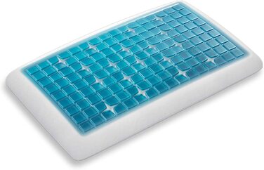Ортопедична подушка для шиї Technogel Deluxe, гелеве наповнення, сертифікована, без шкідливих речовин, для спини та бокового сну, з наволочкою, 66x40x9 см