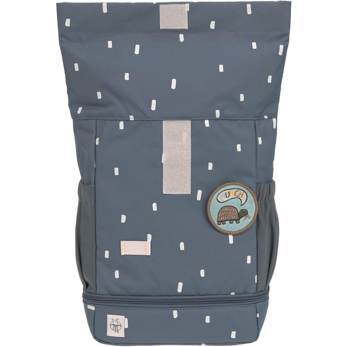 Дитячий рюкзак LÄSSIG Rolltop, водонепроникний, 11 л, темно-синій, з нагрудним ременем, Happy Prints