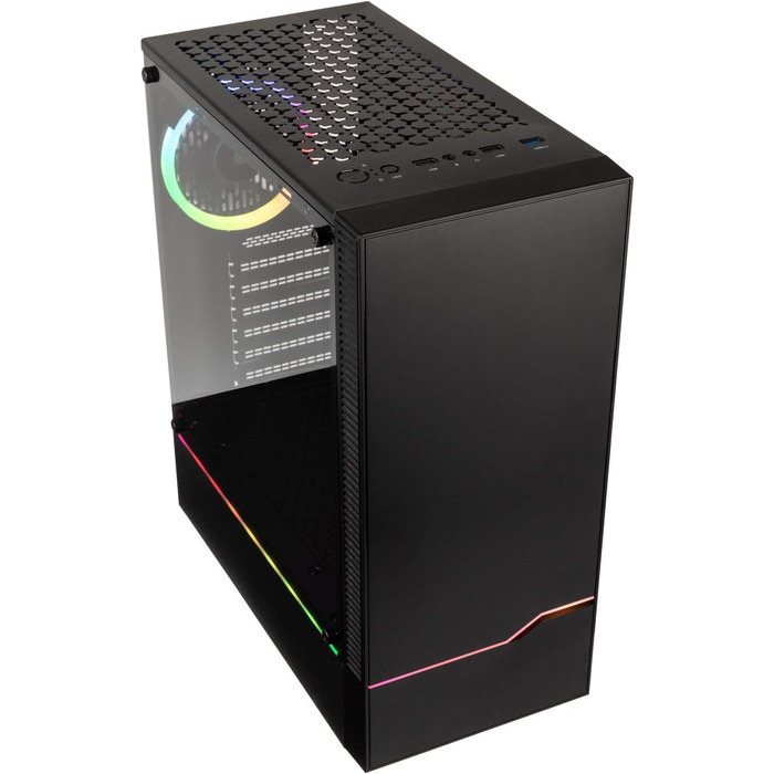 Ігровий корпус Kolink Inspire K9 ARGB Midi-Tower з підсвіткою, скляною панеллю та підтримкою RGB, чорний