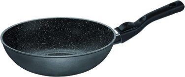 Wok STONELINE Flex 30 см з антипригарним покриттям, знімна ручка, для індукції, без олії, з кам'яними частинками, вироблено в Німеччині